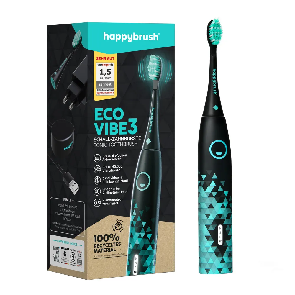 Happybrush ECO Vibe 3 Schwarz/Mint 1 Happybrush ECO Vibe 3 Schwarz/Mint