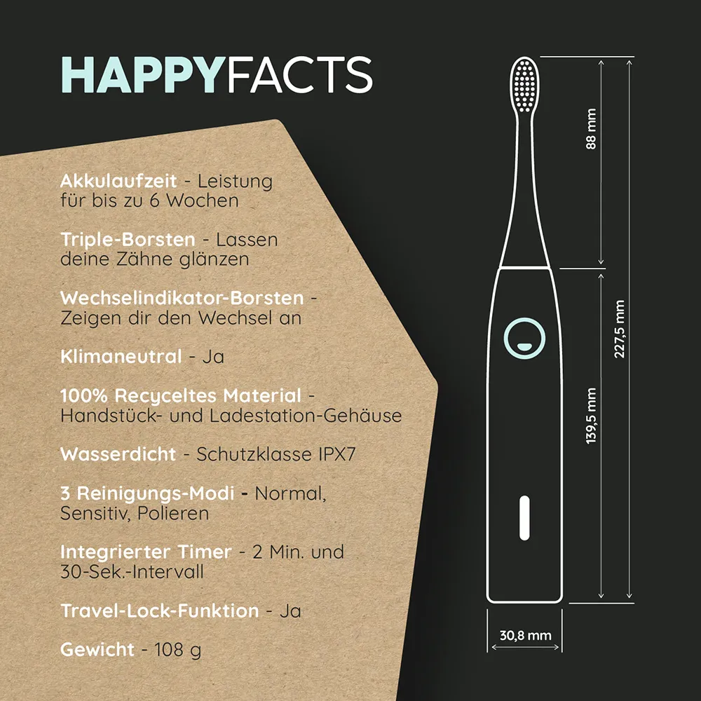 Happybrush ECO Vibe 3 Schwarz/Mint 4 Happybrush ECO Vibe 3 Schwarz/Mint