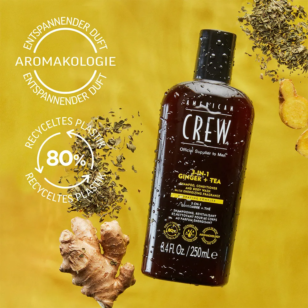 American Crew Ginger & Tea Energizing 3-in-1 Shampoo 250 ml 7 American Crew Ginger & Tea Energizing 3-in-1 Shampoo 250 ml