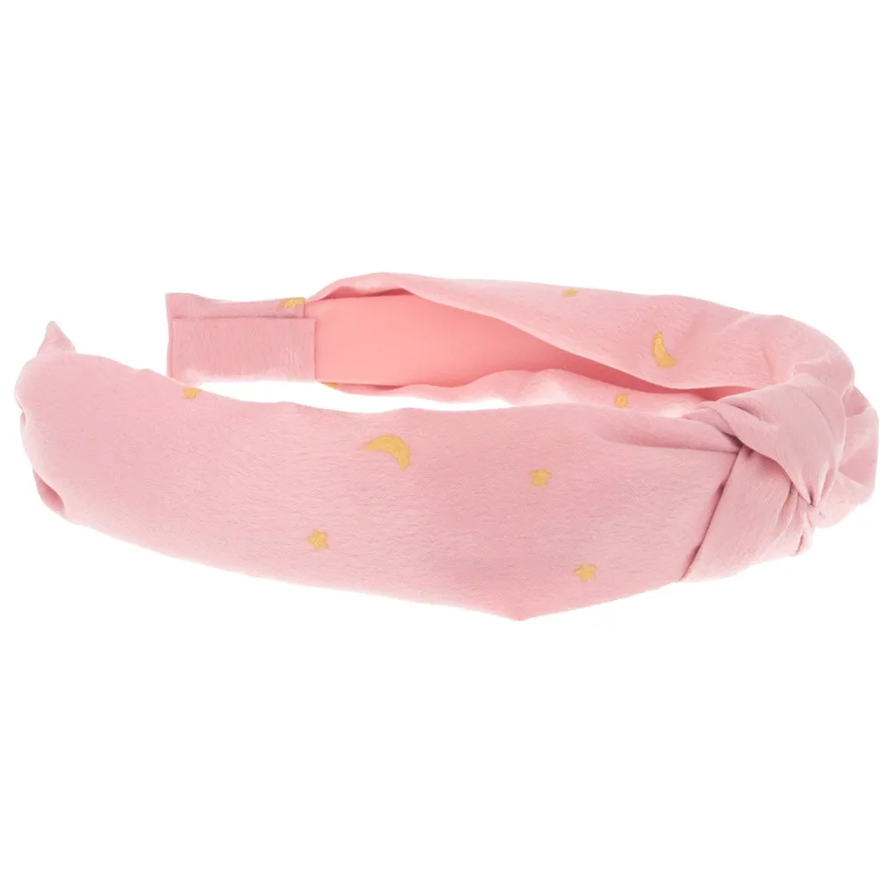 Solida Haarrreif Turban rosa Sterne 