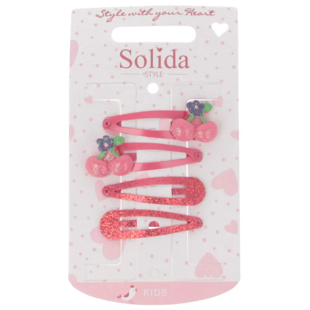 Solida Haarclip rot Kirsche 4 StÃ¼ck 