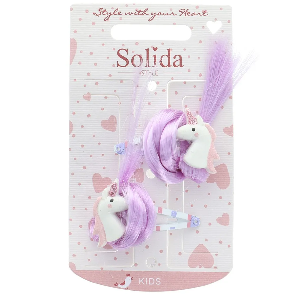 Solida Haarclip-Set mit Einhorn Applikation 