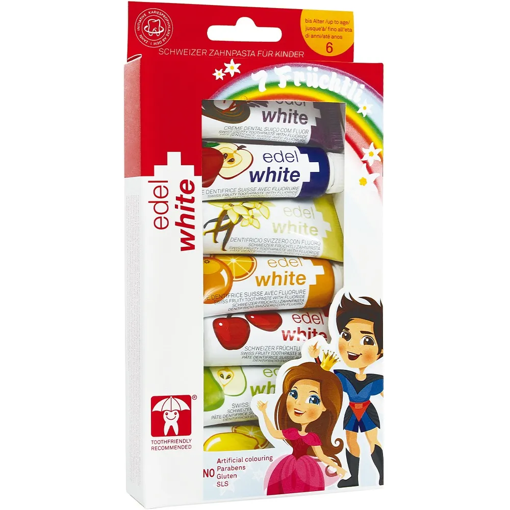 Edel+White Zahnpasta  FrÃ¼chtli 7x9,4 ml 