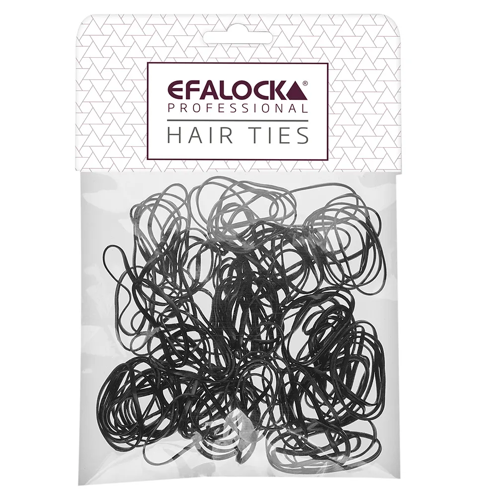 Efalock Rasta Haargummi dÃ¼nn/klein schwarz 100 StÃ¼ck 