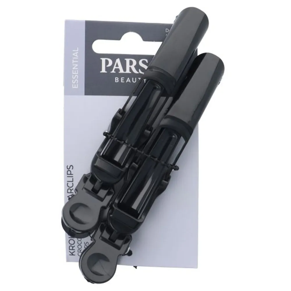 PARSA Beauty Kroko Klammern in schwarz im 2er Set 