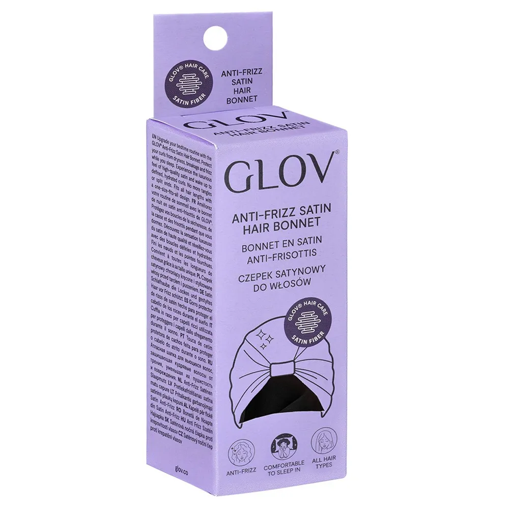 GLOV Anti-Frizz Satin Hair Bonnet - Black 